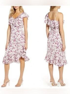 The Delphia Floral Print Ruffle Dress